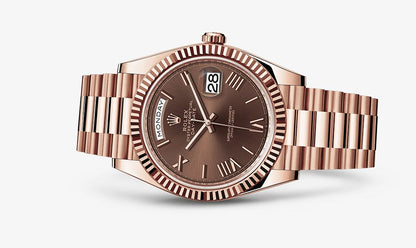 Brown Color Watch Oyster Perpetual Day-Date Brown Dial Men's Watch