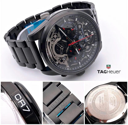 Tag Heuer Diagno Black Chronograph Multi Dial stainless Steel Mens TAG-Heuer BB-01 Watch for Man