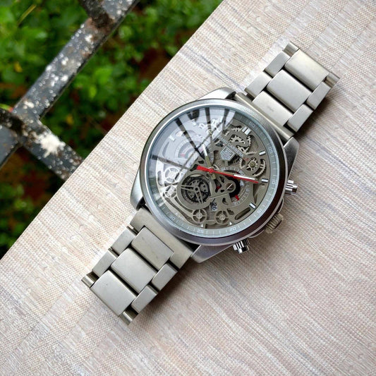 Diagno Grey Chronograph Multi Dial Metal Men's Watch For Man Tag-Open-Steel