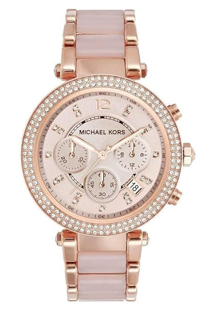 MK Rose Gold Dial Women's Watch For Girl Or Woman MK-5896 Two-Tone Strap Best Gift Watch