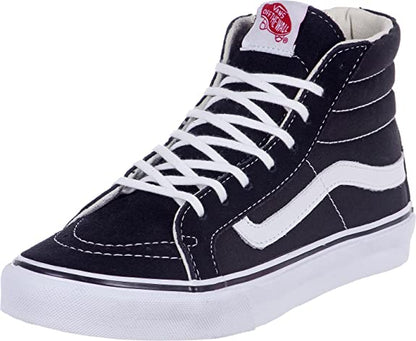 Vans Unisex Sk8-Hi Leather Sneakers Black/White For Men's Or Women's