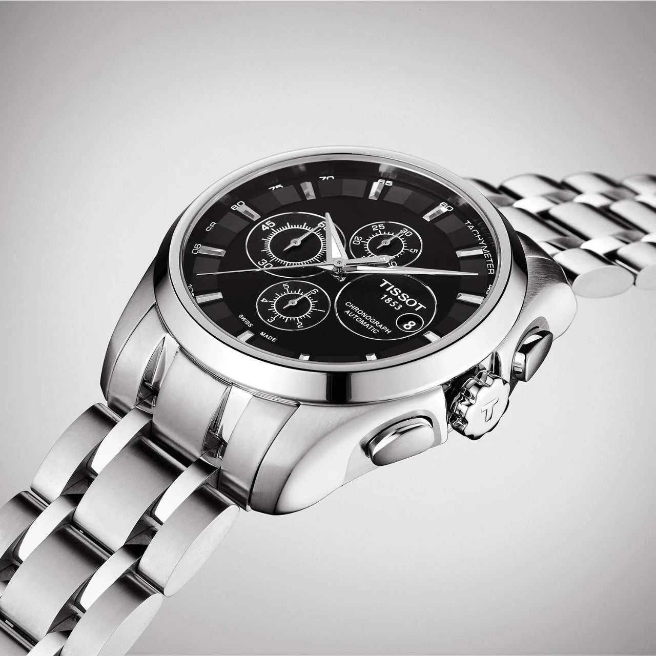 Tissot Silver Black Chronograph Men's Watch TS-2183