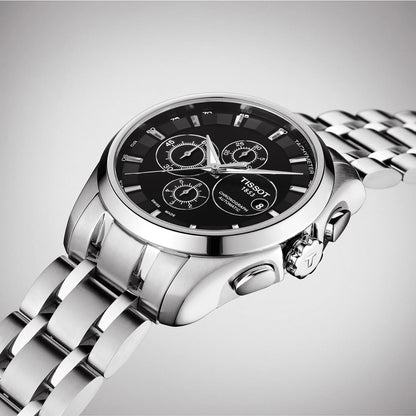 Tissot Silver Black Chronograph Men's Watch TS-2183