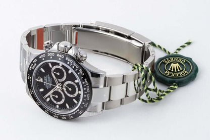 Trendy Black Dial Silver Stainless Strap Watch For Men 126611-LN