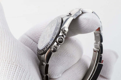 Trendy Black Dial Silver Stainless Strap Watch For Men 126611-LN