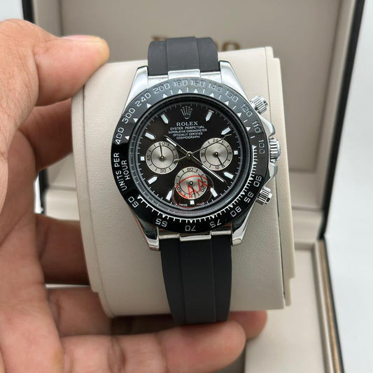 RLX Cosmograph Silver Color Dial Ring Bezel Daytona Chronograph Quartz Chronometer Men's Watch - RLX-1162