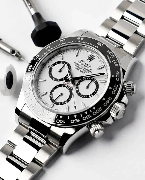 Cosmograph Date White Dial Silver Strap PVD Watch Gift Top Quality RLX-126612-LN