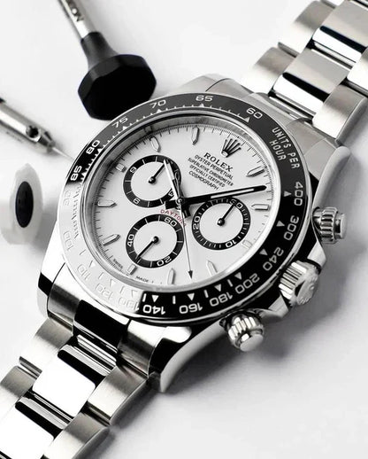 Cosmograph Date White Dial Silver Strap PVD Watch Gift Top Quality RLX-126612-LN