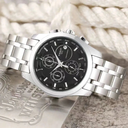 Tissot Silver Black Chronograph Men's Watch TS-2183