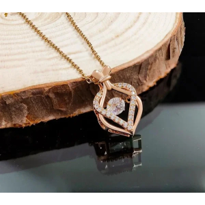 Beautiful American Diamond Pendant With Chain