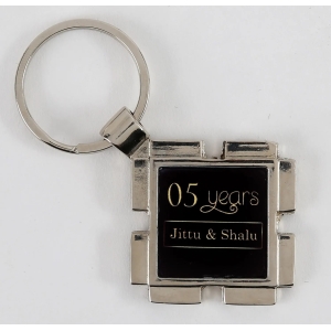 Personalized Anniversary Metallic Keychain